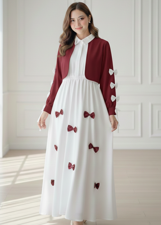 Bow style frock with shirt