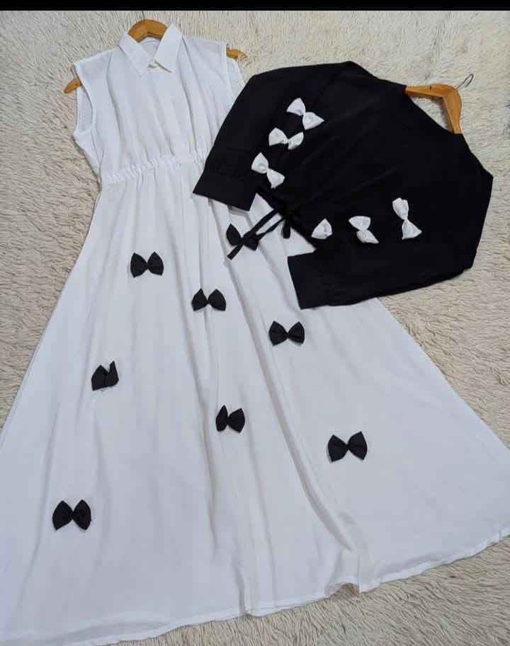 Bow style frock with shirt