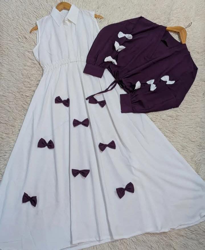 Bow style frock with shirt
