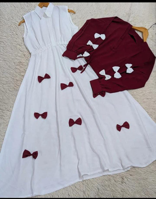 Bow style frock with shirt